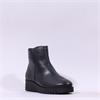 Pepe Saenz Sara Side Zip Wedge Boot - Black Leather